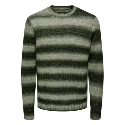 Only & Sons ONSMARCEL REG 3 GRADIENT CREW KNIT 22027155 Zelená