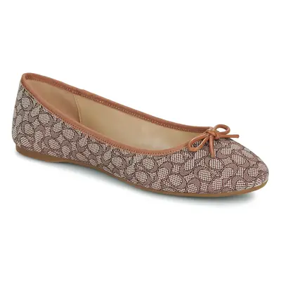 Coach ABIGAIL MINI SIGNATURE JACQUARD BALLET FLAT Hnědá