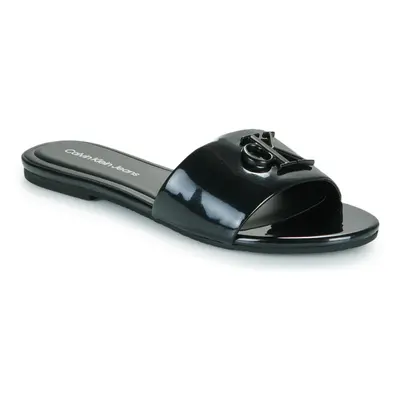 Calvin Klein Jeans FLAT SANDAL SLIDE MG MET Černá