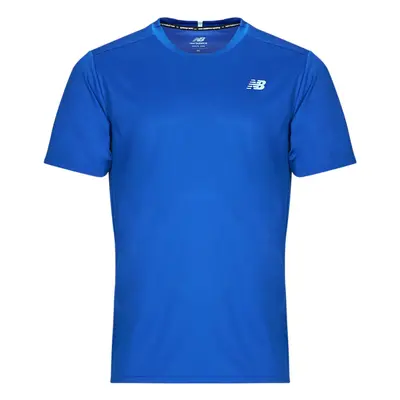 New Balance CORE RUN SHORT SLEEVES Modrá