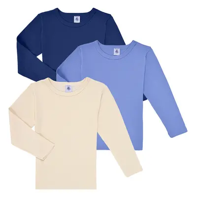 Petit Bateau LOT MANCHES LONGUES X3 Tmavě modrá