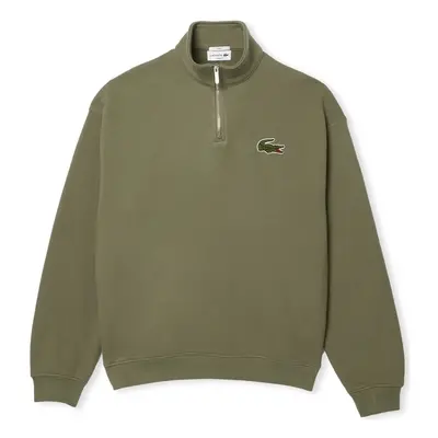 Lacoste Loose Fit Zip Neck Sweatshirt - Vert Kaki Zelená