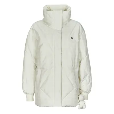 Guess 4G LOGO PUFFER JACKET Bílá