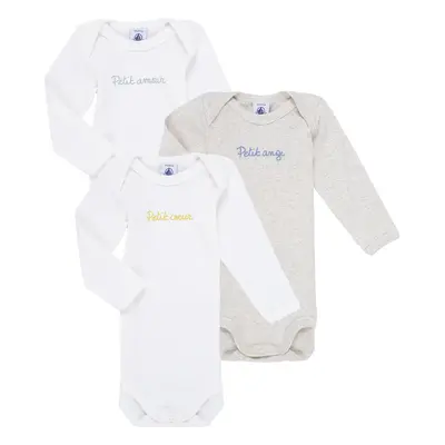 Petit Bateau BODY US ML MESSAGES PACK X3 Béžová