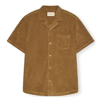 Rvlt Revolution Terry Cuban shirt S/S - Dark Khaki Hnědá