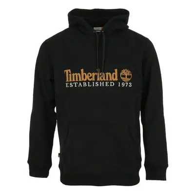 Timberland Logo Brush Back Hoodie Černá