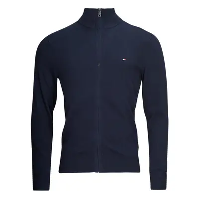 Tommy Hilfiger PIMA ORG CTN CASHMERE ZIP THRU Tmavě modrá