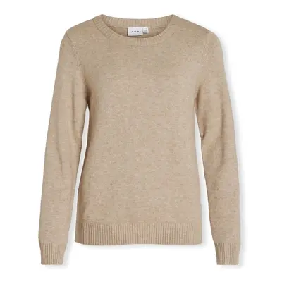 Vila Noos Ril O-Neck Knit - Natural Melange Béžová