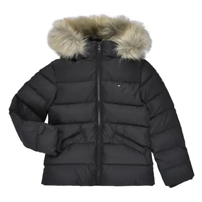 Tommy Hilfiger ESSENTIAL DOWN FUR HOOD JACKET Černá