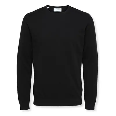 Selected Noos Berg Crew Knit - Black Černá