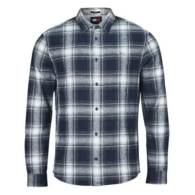 Tommy Jeans TJM REG CHECK FLANNEL SHIRT EXT Tmavě modrá