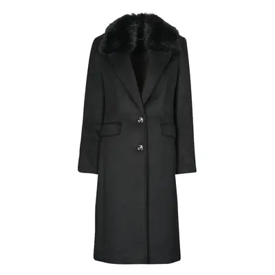 Guess NANCY FIT COAT FAUX FUR COLLAR Černá