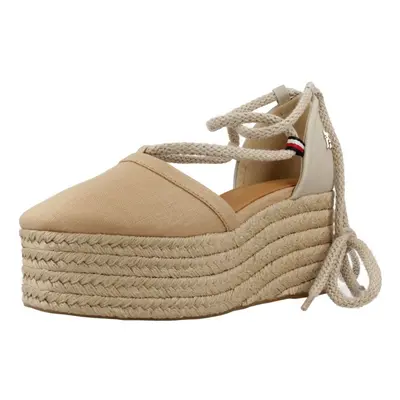 Tommy Hilfiger CLOSED TOE LINEN FLATFOR Hnědá