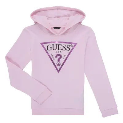 Guess HOODED LS FLEECE_CORE Růžová