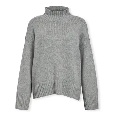 Object Noos Agnes LO Knit - Medium Grey Melange Šedá