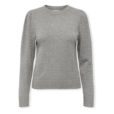 Only Katia Life Knit L/S - Medium Grey Melange Šedá