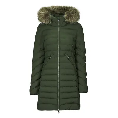 Superdry FUJI HOODED MID FAUSSE FOURRURE Khaki