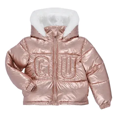 Guess HOODED PADDED LS PUFFER W/ZIP Růžová