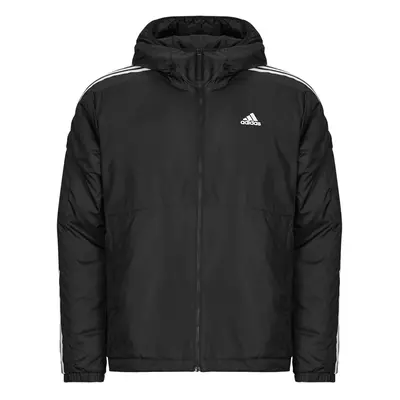 adidas Essentials 3-Stripes Insulated Hooded Jacket Černá