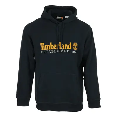 Timberland Logo Brush Back Hoodie Modrá