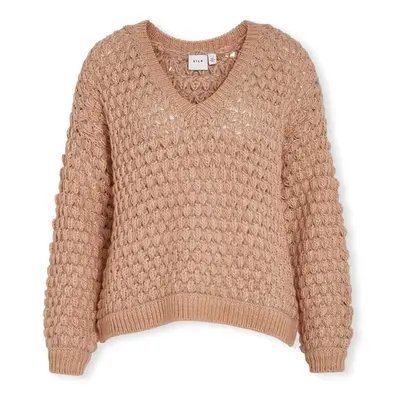 Vila Evali Knit L/S - Natural Melange Béžová