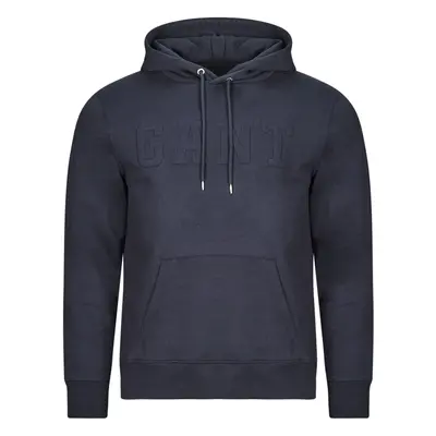 Gant EMBOSSED SWEAT HOODIE Tmavě modrá