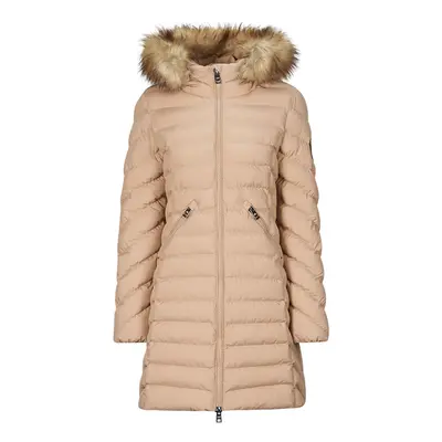 Superdry FUJI HOODED MID FAUSSE FOURRURE Béžová