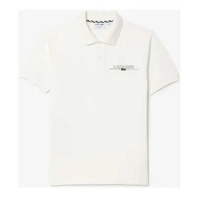 Lacoste SHORT SLEEVED RIBBED COLLAR Bílá