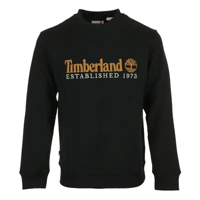 Timberland Logo Brush Back Crew Neck Černá