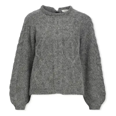 Object Smilla Knit - Medium Grey Melange Šedá