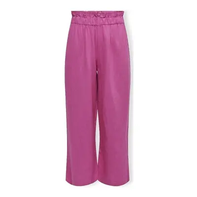 Only Solvi-Caro Linen Trousers - Raspberry Rose Růžová