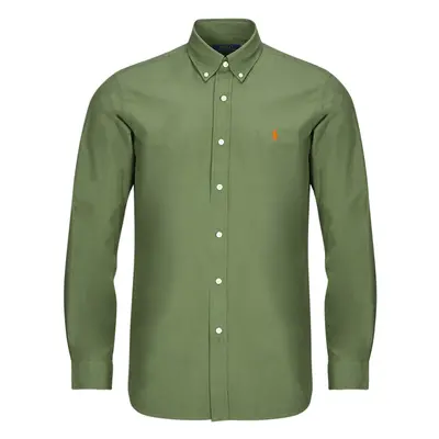 Polo Ralph Lauren CHEMISE AJUSTEE EN POPLINE DE COTON COL BOUTONNE Khaki