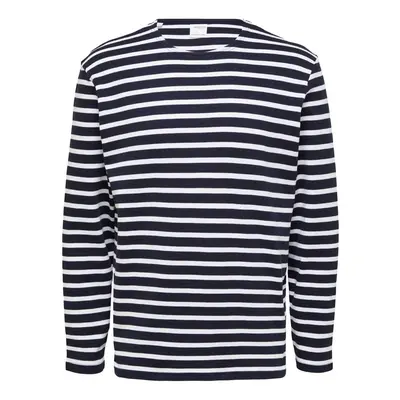 Selected Noos Briac Stripe L/S T-Shirt - Navy Blazer Modrá