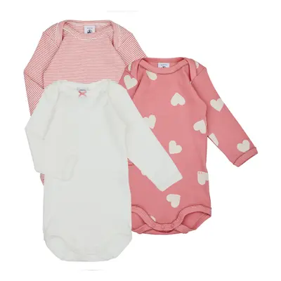 Petit Bateau BODY US ML COEUR PACK X3 Růžová