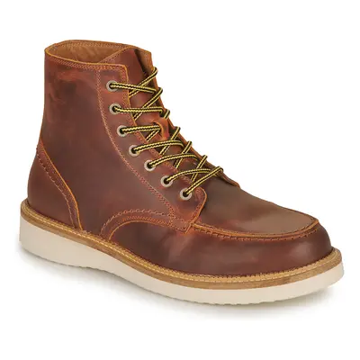 Selected SLHTEO NEW LEATHER MOC-TOE BOOT Hnědá