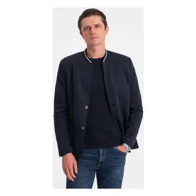 Ombre Pánský blazer Nedor navy Tmavě modrá