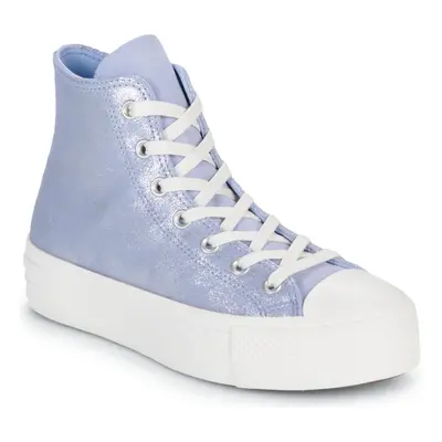 Converse CHUCK TAYLOR ALL STAR LIFT PLATFORM SUEDE SHIMMER Modrá