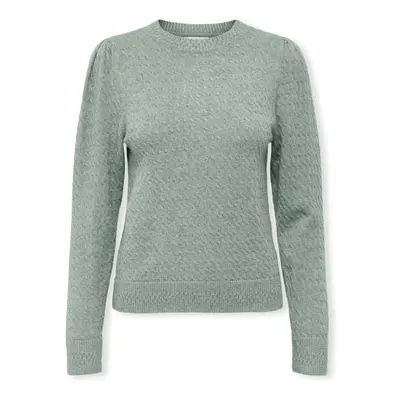 Only Katia Life Knit L/S - Aqua Gray Zelená