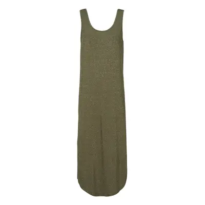 Pieces PCBILLO TANK MIDI DRESS LUREX Khaki