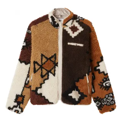 Obey Moroccan rug sherpa jacket Hnědá