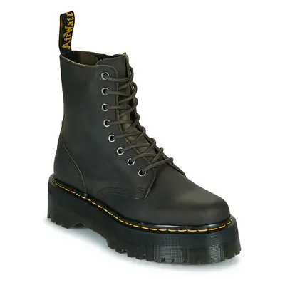 Dr. Martens Jadon Charcoal Grey Burnished Waxy Pull Up Hnědá