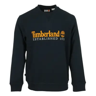 Timberland Logo Brush Back Crew Neck Modrá