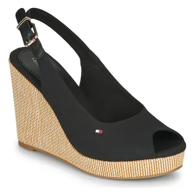 Tommy Hilfiger ICONIC ELENA SLING BACK WEDGE Černá