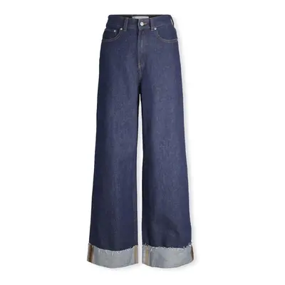 Jjxx Noos Tokyo Wide Trousers - Dark Blue Denim Modrá