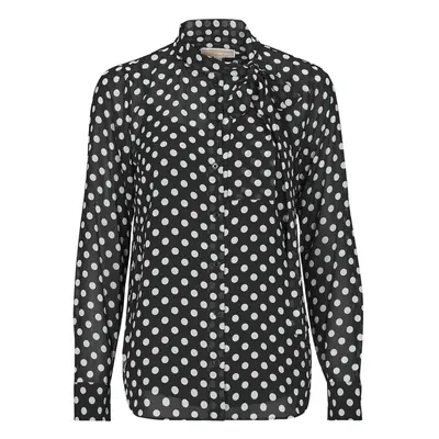 MICHAEL Michael Kors PARISIAN DOT BOW BLOUSE Černá