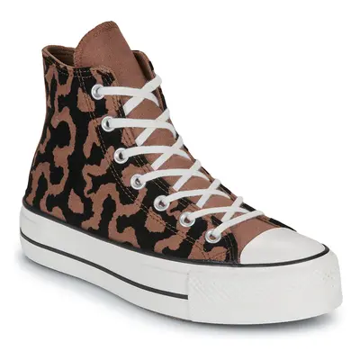 Converse CHUCK TAYLOR ALL STAR LIFT PLATFORM LEOPARD REMIX Hnědá