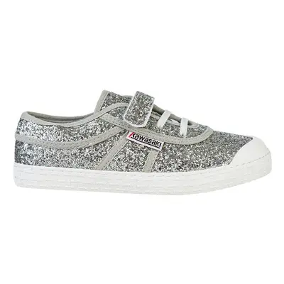 Kawasaki Glitter Kids Shoe W/Elastic K202586 8889 Silver Bílá