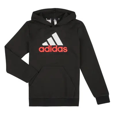 adidas Essentials Two-Colored Big Logo Cotton Hoodie Černá