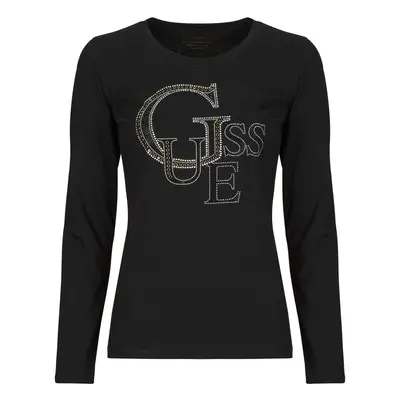 Guess LS RN GUESS STUDDED LOGO TEE Černá