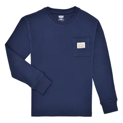 Levis LVB LONG SLEEVE POCKET TEE Tmavě modrá